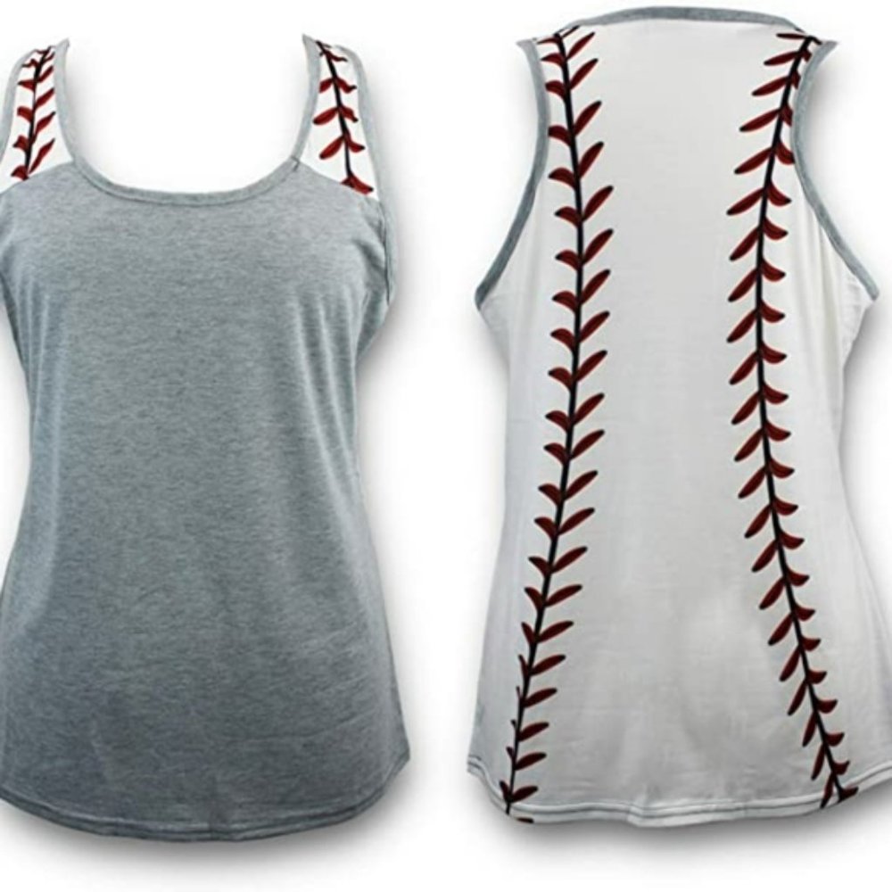 Women's Gray Baseball Summer Tank Top